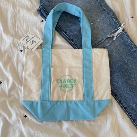Trader Joe'S Handbags - Trader Joe’s Blue and Cream Tote Bag